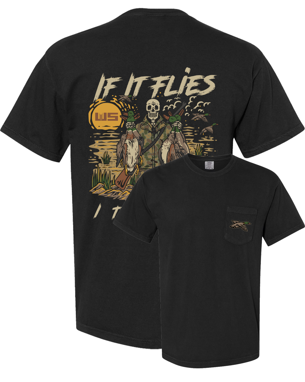 Skelton Pocket T-Shirt - Black