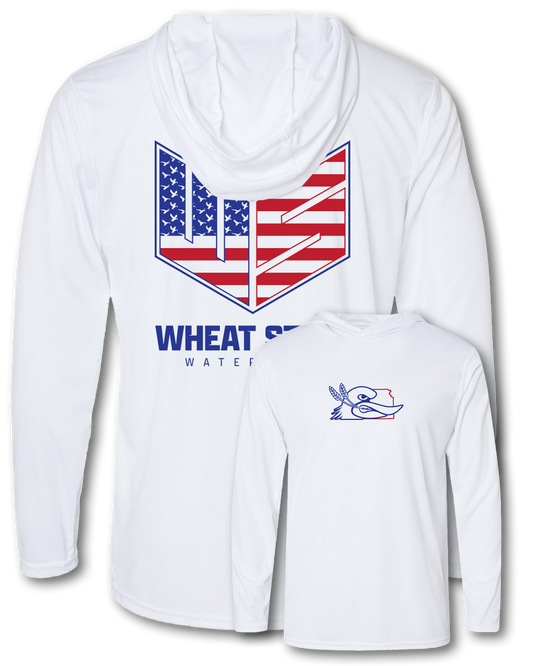 WS USA Long Sleeve Hoodie - White